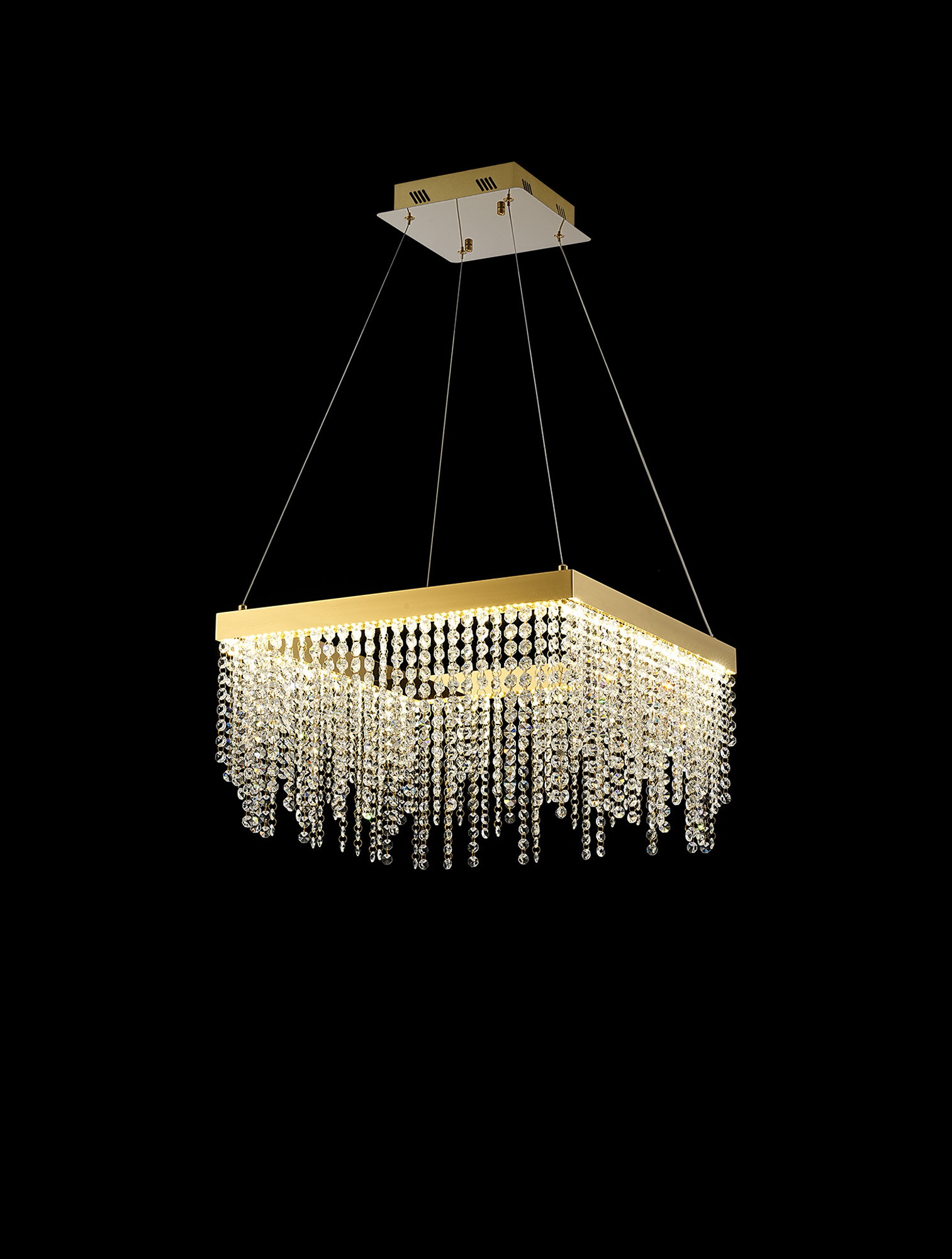 IL32873  Bano Square Dimmable Pendant 29W LED French Gold